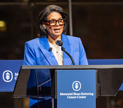 Sara Sidner speaking at a podium.